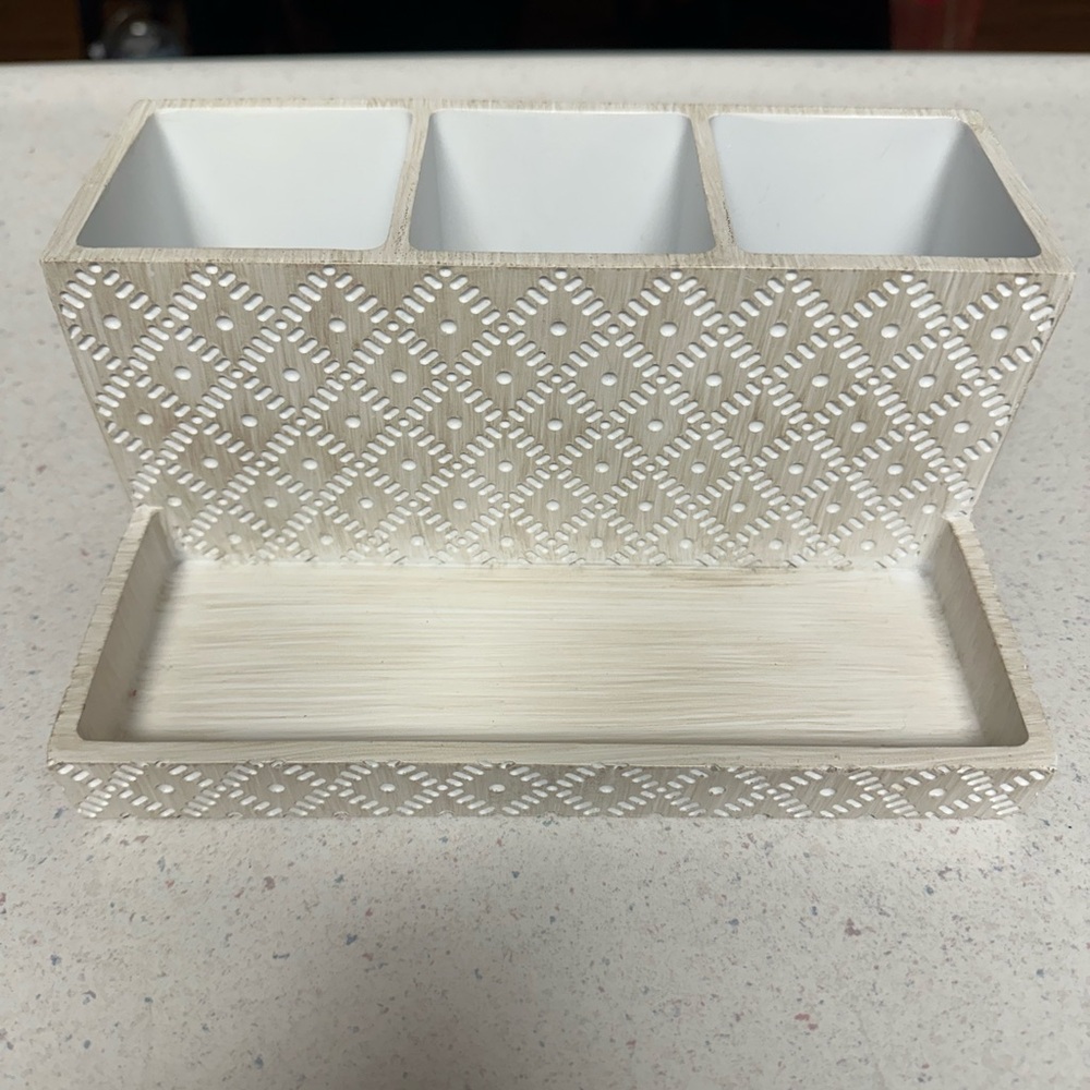 T.J.Maxx Cream Vanity Tray with White Accents